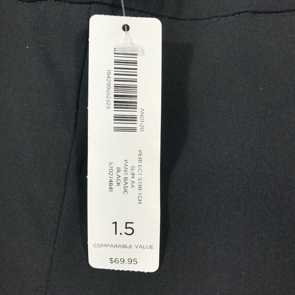 Chico's Perfect Stretch Slim Ankle Pants Women 10 Black Pull On High Rise New - Picture 11 of 16